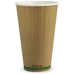 BIOPAK BIOCUP BCK16DWGS DOUBLE WALL CUP 16OZ KRAFT GREEN STRIPE PACK 40