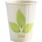 BIOPAK BIOCUP DOUBLE WALL CUP 8OZ WHITE LEAF PACK 50