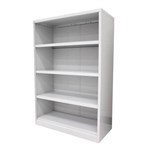 STEELCO OPEN BOOKCASE 3 SHELVES 1200H X 900W X 400D WHITE SATIN