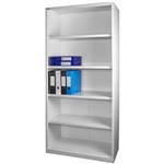 STEELCO BK2000WS OPEN BOOKCASE 4 SHELVES 2000H X 900W X 400D WHITE SATIN