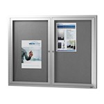 BE NOTICED BNHDC1290SL NOTICE CASE 2 HINGED DOOR 1220 X 915MM SILVER FRAME