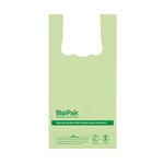 BIOPAK BIOPLASTIC BAGS WITH HANDLE 8L PACK 100