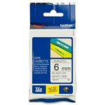 BROTHER TZE211 PTOUCH TAPE 6MM X 8MTR BLACK ON WHITE LAMINATED
