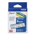 BROTHER TZE221V2 PTOUCH TAPE 9MM X 8MTR BLACK ON WHITE LAMINATED TWIN PACK
