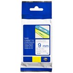 BROTHER TZE223 PTOUCH TAPE 9MM X 8MTR BLUE ON WHITE LAMINATED