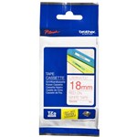 BROTHER TZE242 PTOUCH TAPE 18MM X 8MTR RED ON WHITE LAMINATED