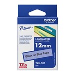 BROTHER TZE531 PTOUCH TAPE 12MM X 8MTR BLACK ON BLUE LAMINATED
