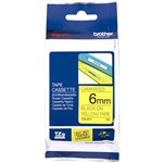 BROTHER TZE611 PTOUCH TAPE 6MM X 8MTR BLACK ON YELLOW LAMINATED