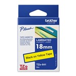 BROTHER TZE641 PTOUCH TAPE 18MM X 8MTR BLACK ON YELLOW LAMINATED