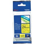 BROTHER TZE651 PTOUCH TAPE 24MM X 8MTR BLACK ON YELLOW LAMINATED