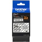 BROTHER TZES151 STRONG ADHESIVE TAPE 24MM BLACK ON CLEAR