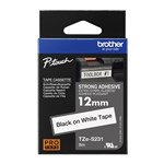 BROTHER TZES231 STRONG ADHESIVE TAPE 12MM BLACK ON WHITE