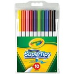 CRAYOLA SUPER TIP COLOURED MARKER PENS ASSORTED PACK 10