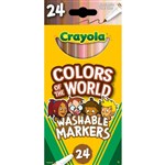 CRAYOLA COLORS OF THE WORLD FINELINE WASHABLE MARKERS ASSORTED PACK 24