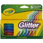 CRAYOLA GLITTER MARKERS ASSORTED PACK 6