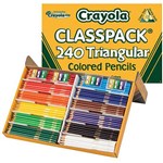 CRAYOLA 688214 TRIANGULAR COLOURED PENCILS CLASSPACK 33MM PACK 240