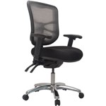 BURO BOS202AM3SS METRO MESH TASK CHAIR HIGH BACK WITH ARMS BLACK
