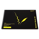 QUILL SKETCH BOOK PP SHORT SIDE BOUND 110GSM 20 SHEETS A3 BLACK