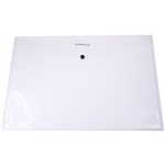 FOLDERMATE 28600 PP DOCUMENT WALLET POP GEAR BUTTON CLOSURE A3 CLEAR