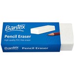 BANTEX 811107 PLASTIC PENCIL ERASER WHITE SMALL