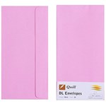 QUILL DL COLOURED ENVELOPES PLAINFACE STRIP SEAL 80GSM 110 X 220MM MUSK PACK 25