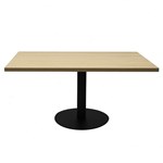 RAPIDLINE ESTILO SQUARE COFFEE TABLE 540MM DIA NATURAL OAK AND BLACK BASE