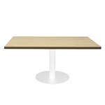 RAPIDLINE ESTILO SQUARE COFFEE TABLE 540MM DIA NATURAL OAK AND WHITE BASE