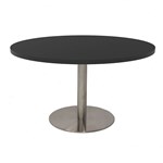 RAPIDLINE ESTILO COFFEE TABLE 900MM DIA BLACK AND STAINLESS STEEL BASE