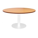 RAPIDLINE ESTILO COFFEE TABLE 900MM DIA BEECH AND WHITE BASE