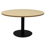 RAPIDLINE ESTILO COFFEE TABLE 900MM DIA NATURAL OAK AND BLACK BASE