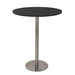 RAPIDLINE ESTILO DRY BAR TABLE 900MM DIA BLACK AND STAINLESS STEEL BASE