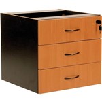 RAPID WORKER FIXED DESK PEDESTAL 3 DRAWER LOCKABLE 465 X 447 X 454MM BEECHIRONSTONE