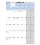 2025 DEBDEN 12 MONTH WIRO CALENDAR MONTH TO VIEW 300 X 432MM