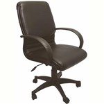 RAPIDLINE CL610 EXECUTIVE CHAIR MEDIUM BACK SINGLE POINT TILT LOCK PU  BLACK 