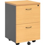 RAPID CMP2FBI WORKER MOBILE PEDESTAL 2 DRAWERS LOCKABLE 690 X 465 X 447MM BEECHIRONSTONE