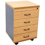 RAPID WORKER MOBILE PEDESTAL 4 DRAWERS 690 X 465 X 447MM BEECHIRONSTONE