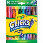 CRAYOLA CLICKS RETRACTABLE WASHABLE MARKERS ASSORTED PACK 10