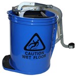 CLEANLINK MOP BUCKET HEAVY DUTY WITH METAL WRINGER BLUE
