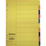 INITIATIVE DIVIDERS MANILLA A4  10 TAB  BRIGHT COLOURS