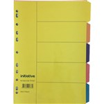 INITIATIVE DIVIDERS MANILLA A4  5 TAB  BRIGHT COLOURS