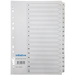 INITIATIVE DIVIDERS INDEX A4 AZ WHITE WITH REINFORCED MYLAR TABS