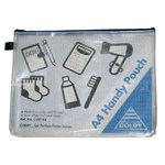 COLBY C641A4BLUE HANDY POUCH A4 CLEAR WITH BLUE ZIPPER