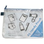 COLBY C641A5BLUE HANDY POUCH A5 CLEAR WITH BLUE ZIPPER