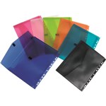 COLBY P326A POP TRANSLUCENT POLYWALLY WALLET WITH FILING STRIP A4 ASSORTED COLOURS PK12