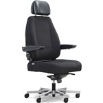 CONTROLMASTER HEAVY DUTY CHAIR ADJUSTABLE ARMS AND HEADREST BLACK FABRIC