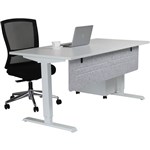 HEDJ BELOW PET DESK MOUNTED SCREEN 1400 X 340MM LIGHT GREY