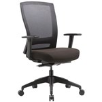 BURO MENTOR HIGH MESH BACK TASK CHAIR NYLON BASE WITH ARMS BLACK