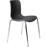DAL ACTI CHAIR 4LEG CHROME FRAME CHARCOAL POLYPROP SHELL 350MM
