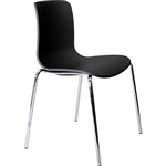 DAL ACTI CHAIR 4LEG CHROME FRAME BLACK POLYPROP SHELL 350MM