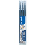 PILOT BLSFR7 FRIXION ERASABLE ROLLERBALL GEL REFILL MEDIUM 07MM BLUE BLACK PACK 3